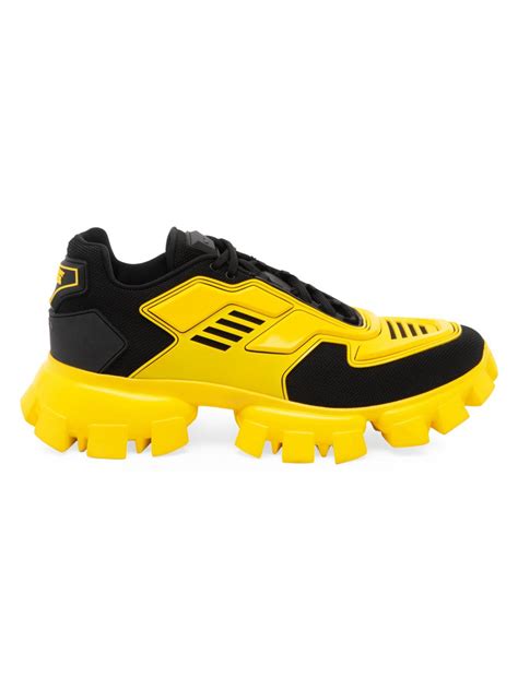 prada sneakers black and yellow